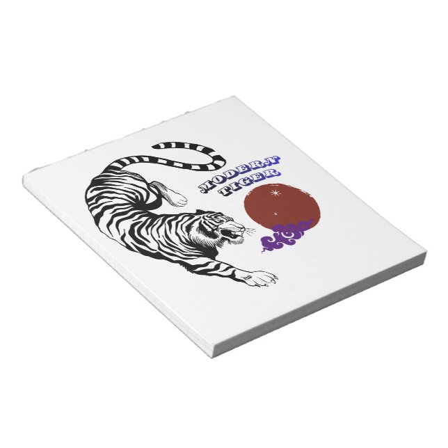 Modern Tiger Graphic Art Notepad (Angled)