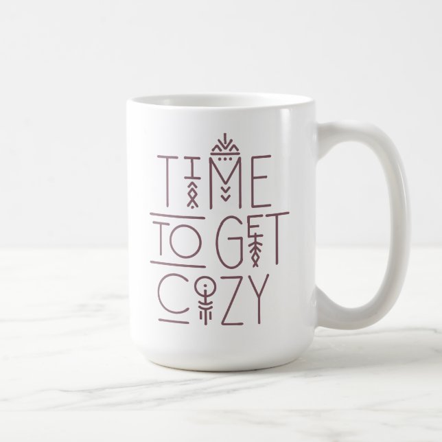 Modern Time to Get Cosy Design Coffee Mug (Right)