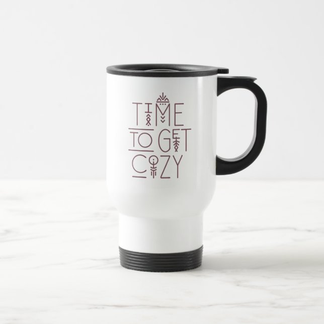 Modern Time to Get Cosy Design Travel Mug (Right)
