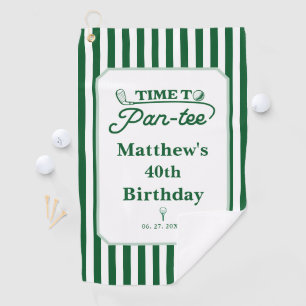 Modern Time to Par-Tee Men's Birthday Golf Towel