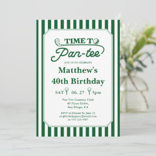 Modern Time to Par-Tee Men's Golf Birthday Invitation