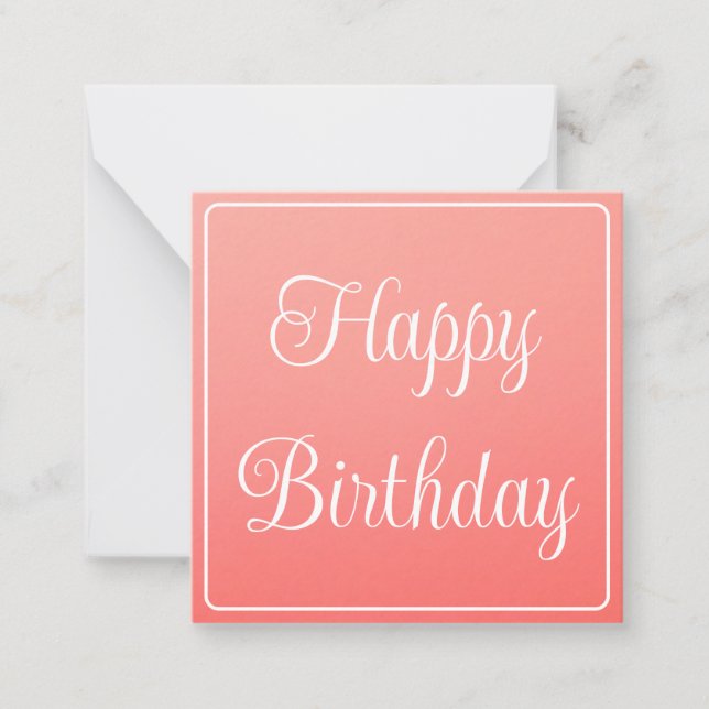 Modern Tiny Coral Card (Front)