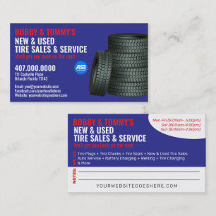 Modern Tire Services Customisable Business Card