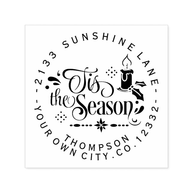 Modern 'Tis the Season Typography Monogram Self-inking Stamp (Design)
