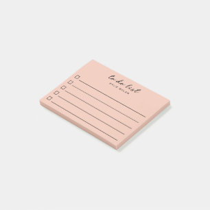 Modern To Do List Pink Checkbox Lined Post-it Notes