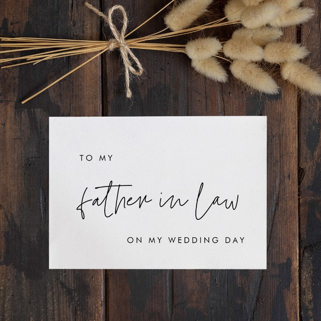 Modern To my father-in-law on my wedding day card (Creator Uploaded)