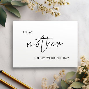 Modern To my mother on my wedding day card
