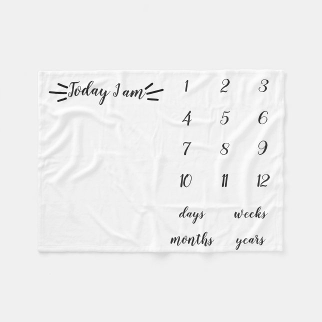 Modern Today I Am Baby Milestone Blanket (Front (Horizontal))