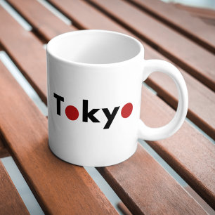 Modern Tokyo Japan Red Dots Light-Colour Coffee Mug