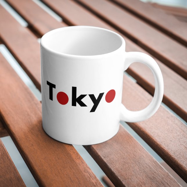 Modern Tokyo Japan Red Dots Light-Colour Coffee Mug (Creator Uploaded)