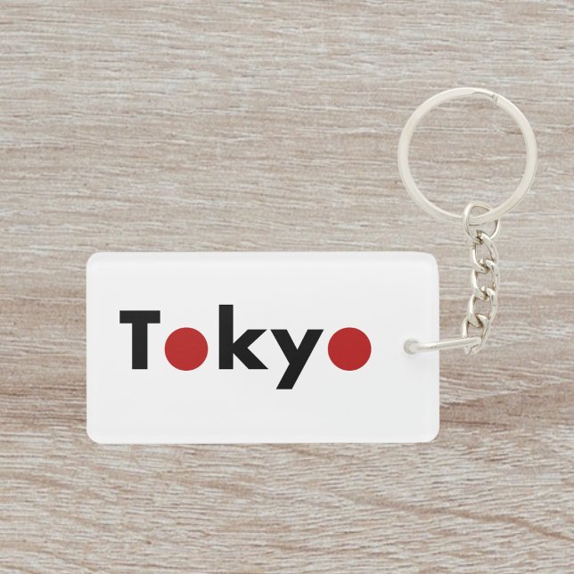 Modern Tokyo Japan Red Dots Light-Colour Key Ring (Creator Uploaded)