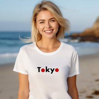 Modern Tokyo Japan Red Dots Light-Colour T-Shirt