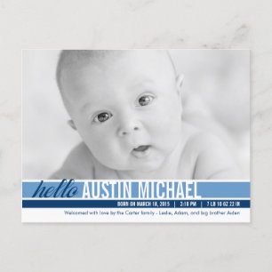 Modern Tones Birth Announcement - Blue