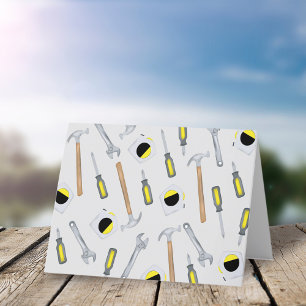 Modern Tools Pattern Whimsical Fun Neck Tie Holiday Card