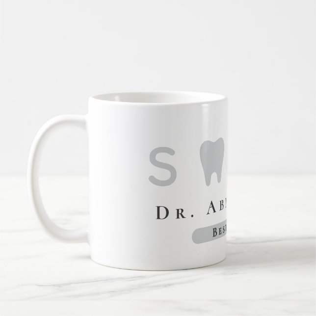 Modern Tooth Icon Professional Best Dentist Coffee Mug (Left)
