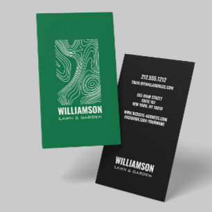 Modern Topography Landscaping Lawn Care Green II Business Card