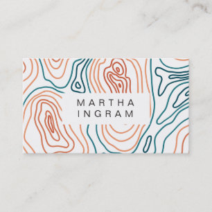 Modern Topography Map Abstract Design Business Card