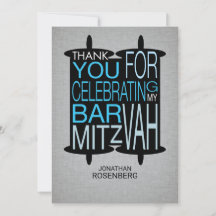 Modern Torah Thank You Grey and Blue