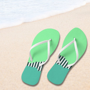 Modern Torn Stripes Green Layered Thongs