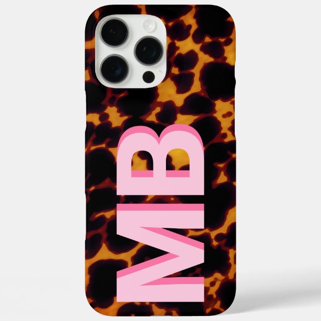 Modern Tortoiseshell Monogram Case-Mate iPhone Case (Back)