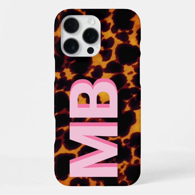 Modern Tortoiseshell Monogram iPhone Case (Back)