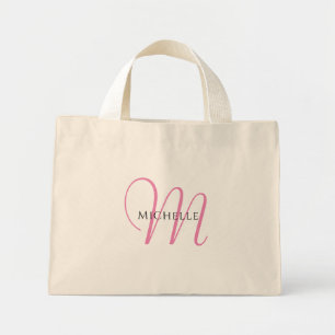 Modern Tote Bags Initial Letter Monogram Template