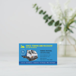 Modern Towing Service   blue Business Card