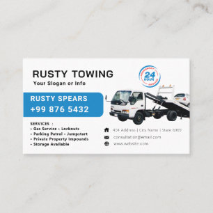 Modern Towing Service   white Business Card