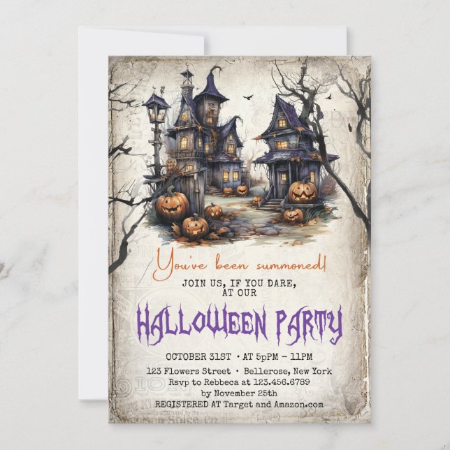 Modern tradition classic Halloween Party Fun Invitation (Front)
