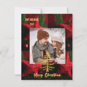 Modern traditional holiday photo keepsake red jigs