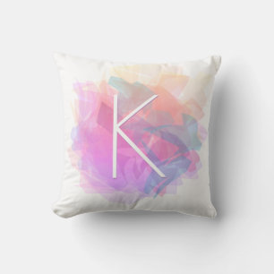 Modern Transparent Layers/Purple Pink Peach Blue Cushion