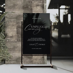 Modern Transparent Wedding Unplugged Ceremony Sign