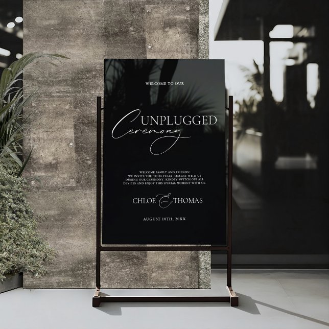 Modern Transparent Wedding Unplugged Ceremony Sign (Creator Uploaded)