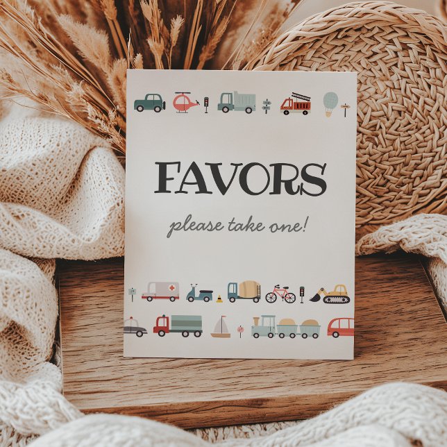 Modern transportation birthday favour sign (Creator Uploaded)