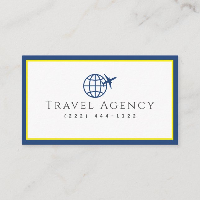 Modern Travel Agency Agent Business Card (Front)