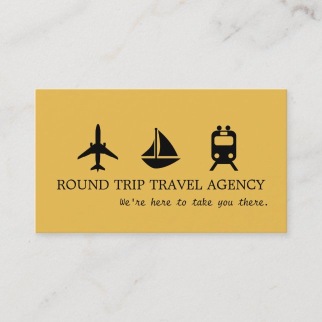 Modern Travel Agency Agent Business Card (Front)