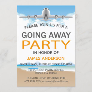 Modern Travel Farewell   Going Away Party Invitation