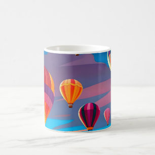 Modern Travel Hot Air Balloon Sky Festival Coffee Mug