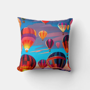 Modern Travel Hot Air Balloon Sky Festival Cushion