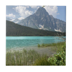 Modern travel lake and mountains of canada ceramic tile