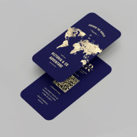 Modern Travel Planner Midnight Blue Gold World Map