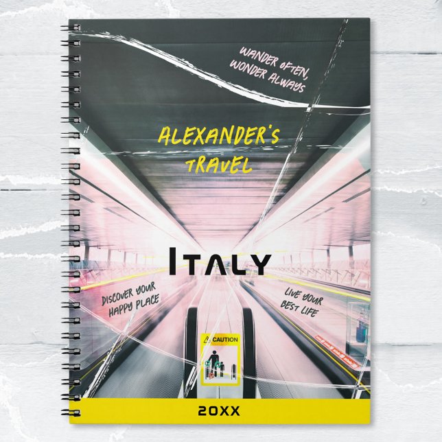 Modern Travel Quotes Your Photo Name Diary  Notebook (Modern Travel Quotes Your Photo Name Diary Notebook 
©Susanne Sachers - Sunny Wanderlust 🌞✈️)