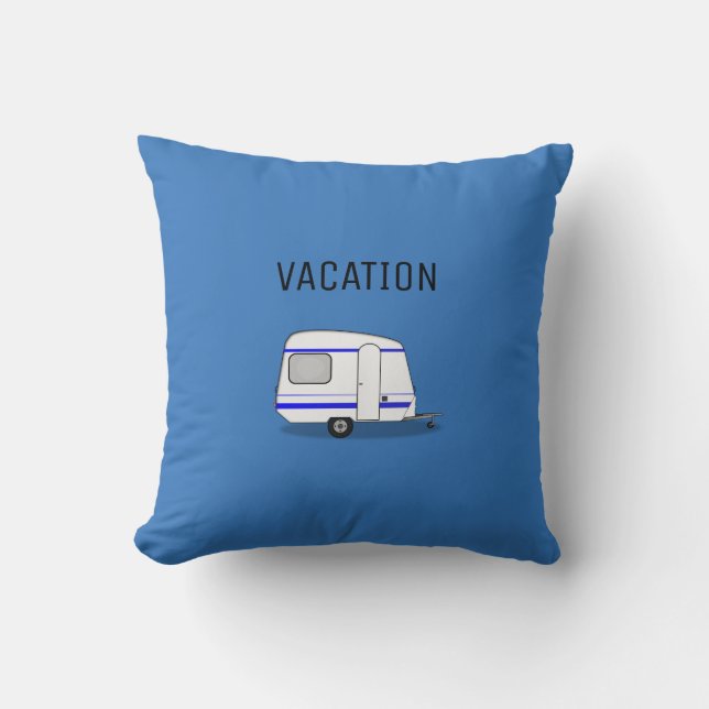 Modern travel vacation caravan adventure camping cushion (Front)