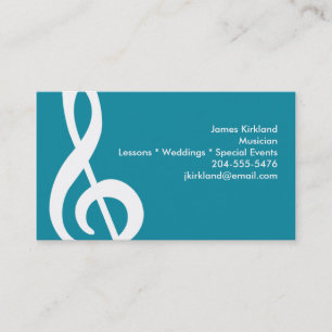 Modern Treble Clef Business Card