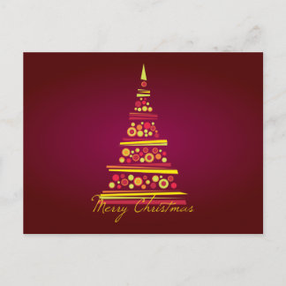Modern Tree Christmas Postcard