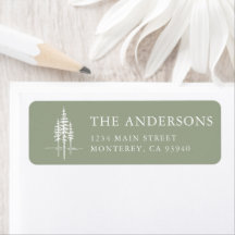 Modern Tree Forest Rustic Wedding Return Address