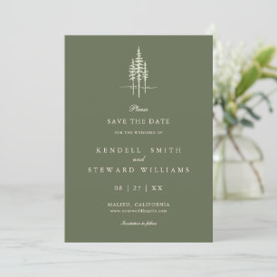 Modern Tree Forest Rustic Wedding Save the Date In