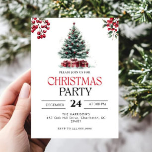 Modern Tree Holiday Christmas Party Invitation 