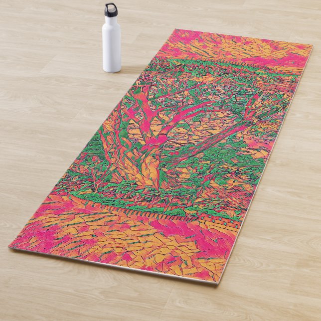 Modern Tree of Life Abstract Art Soothing Calming Yoga Mat (In Situ)
