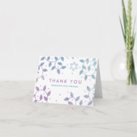 Modern Tree of Life Bat Mitzvah Thank You Card